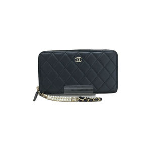 Chanel Lambskin Leather Chain Wallet Black